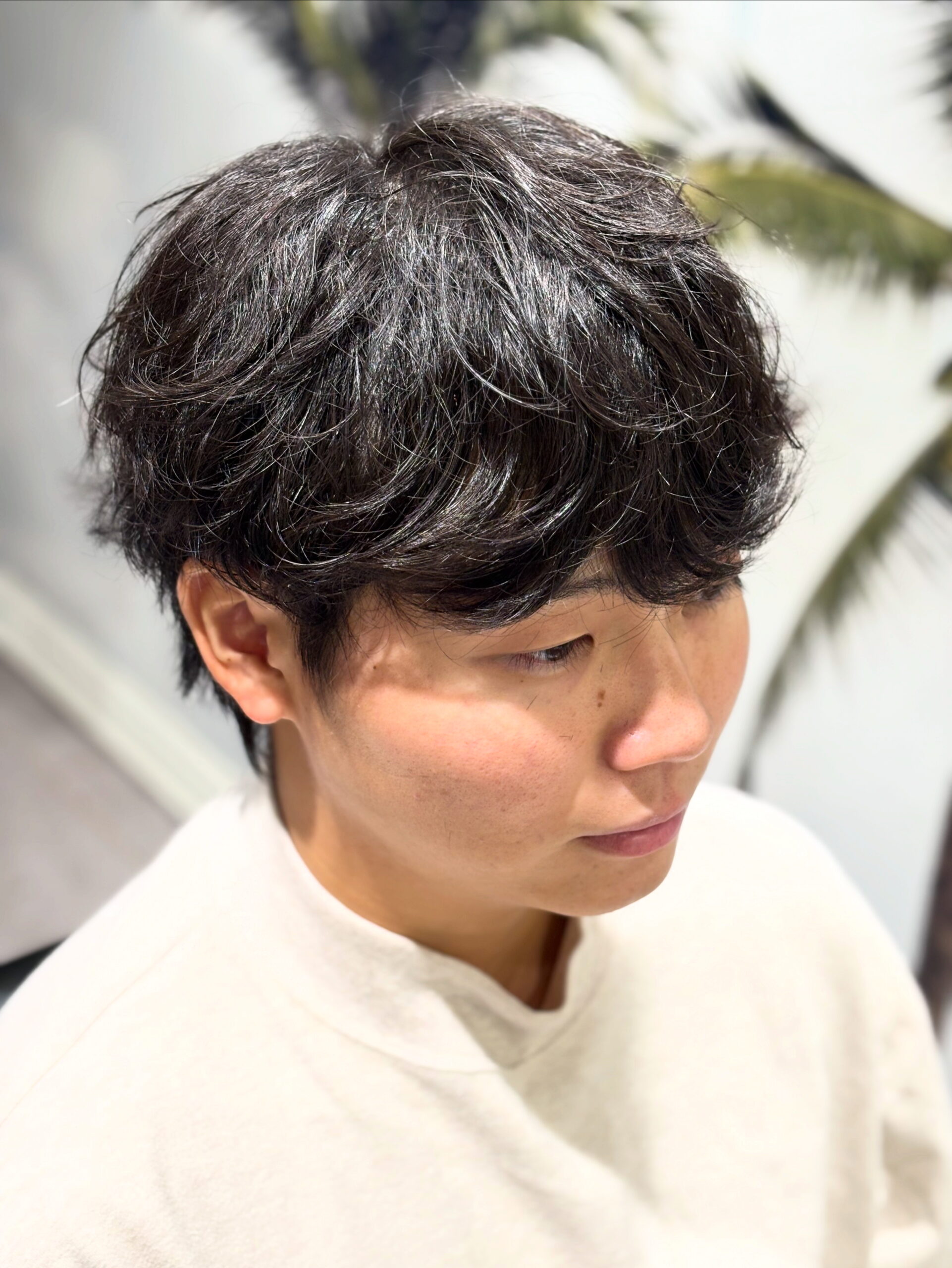 メンズショート/刈り上げない/トレンドスタイル/緩めスパイラルパーマ