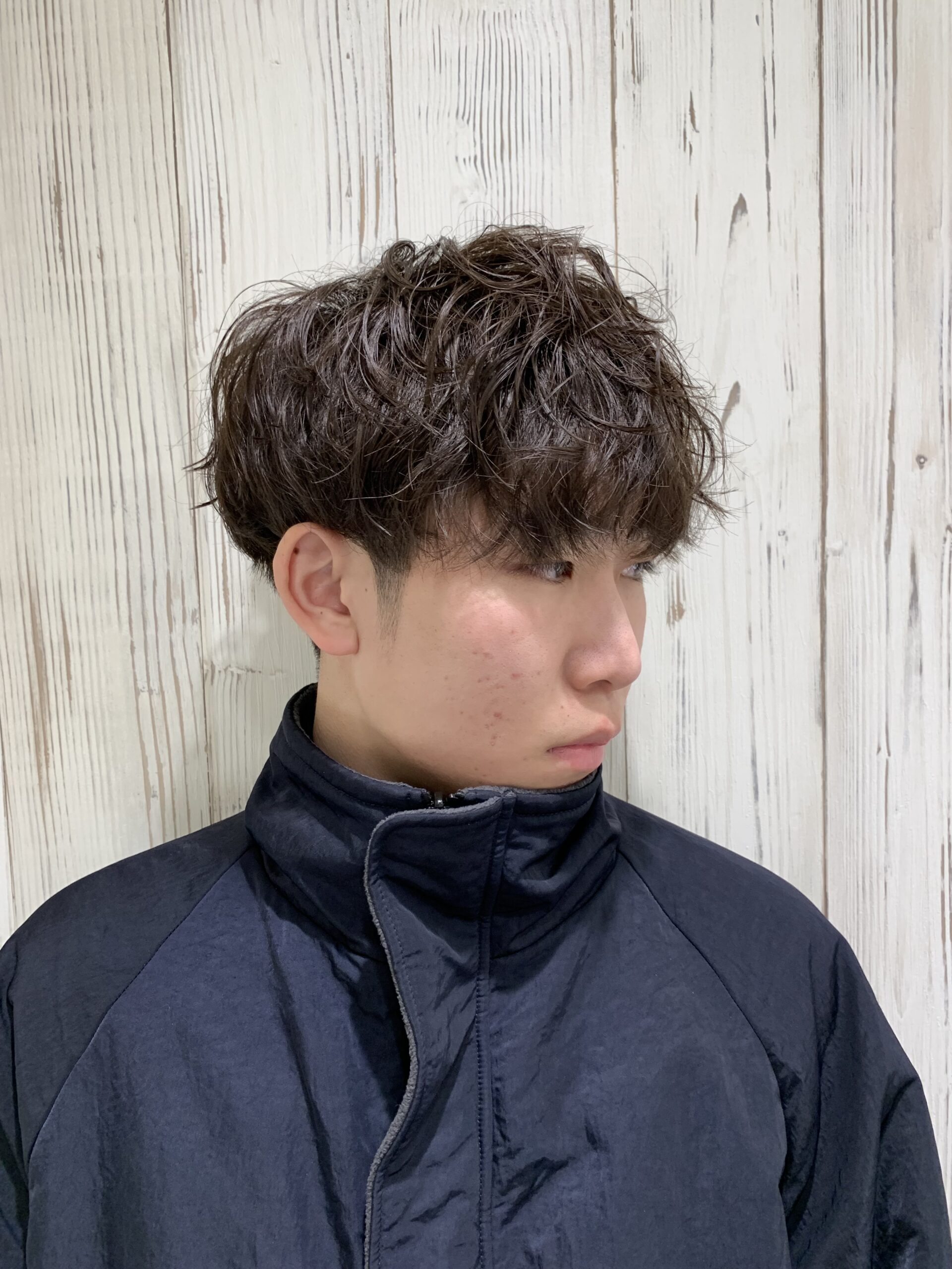 無造作パーマ/ナチュラルパーマ/ツーブロック/マッシュ/10代/20代/メンズショート