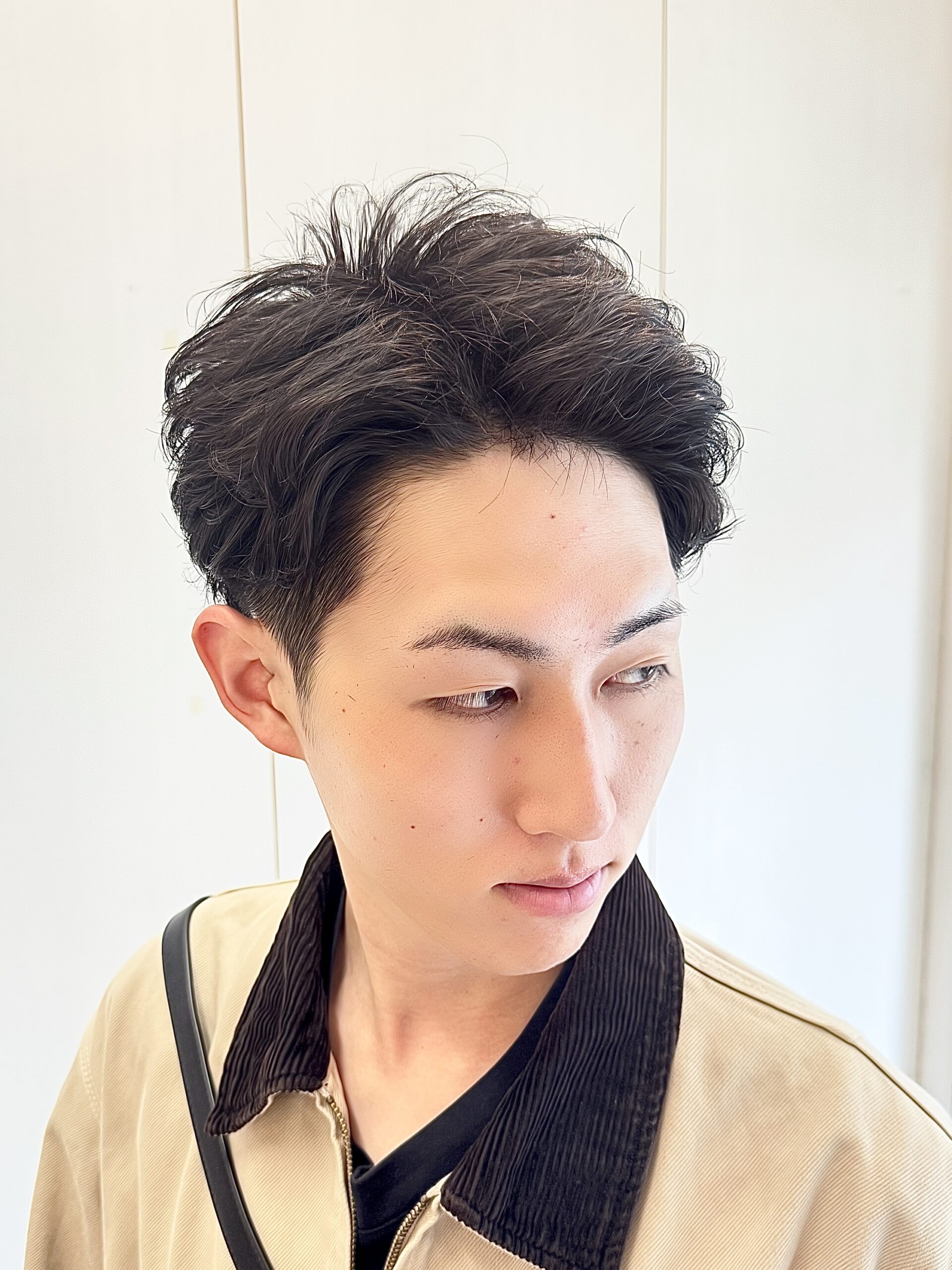 メンズビジネスパーマツーブロックナチュラルヘア理容室バーバー