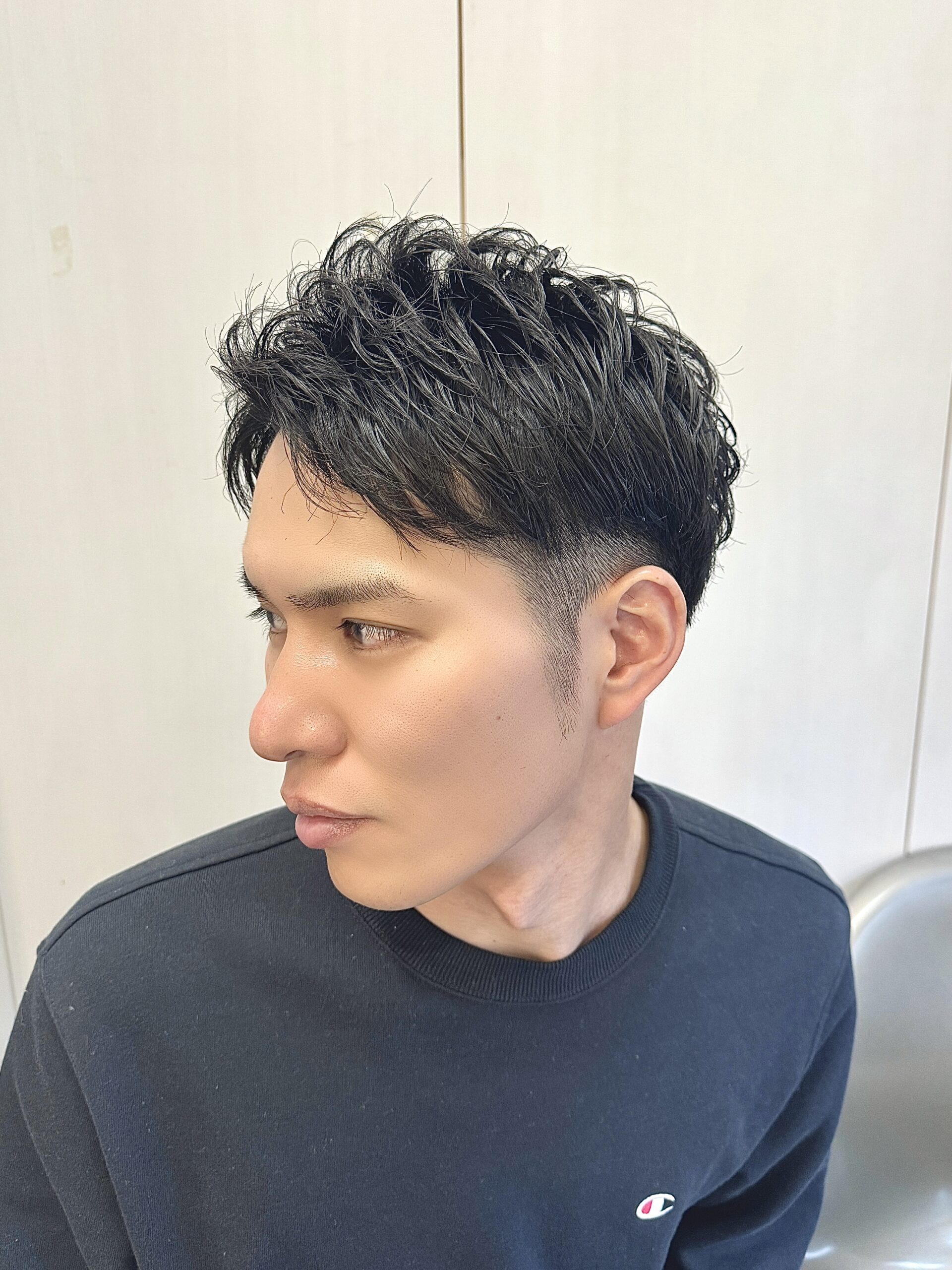 メンズビジネスパーマツーブロックバーバー理容室爽やか