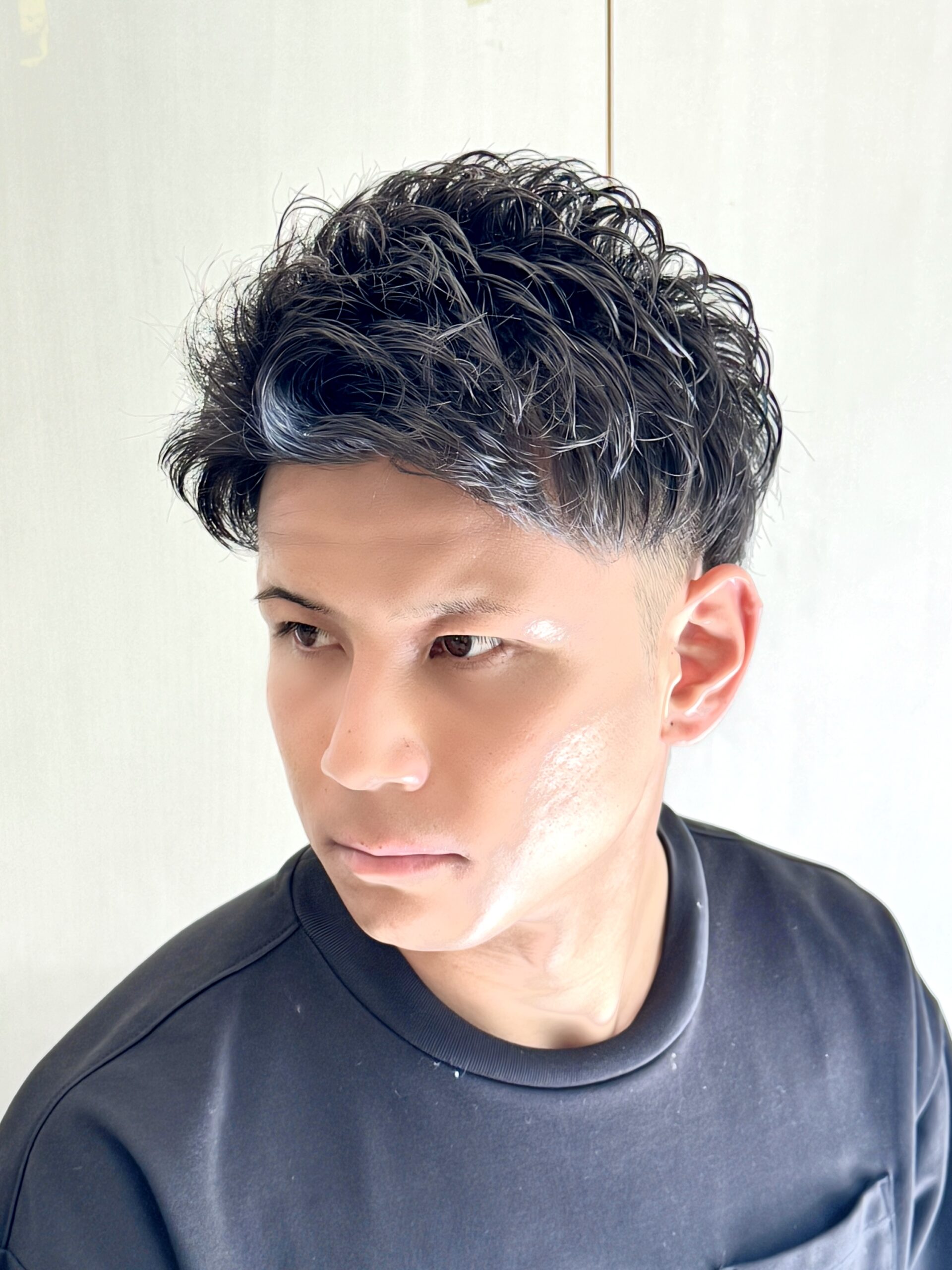 メンズバーバー理容室爽やか好印象アイロンパーマ髪質改善