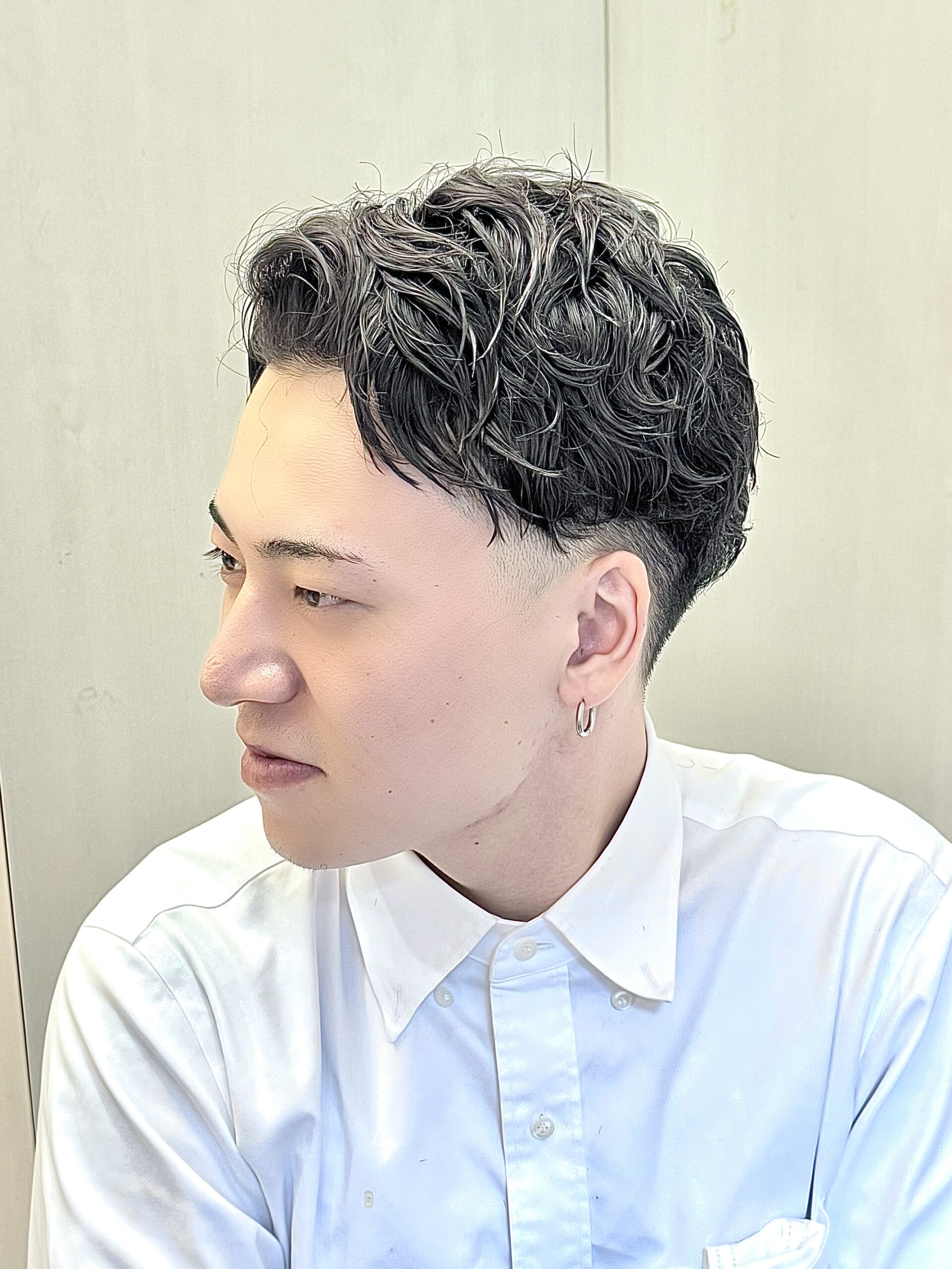 メンズビジネスパーマショートニュアンス理容室爽やか好印象