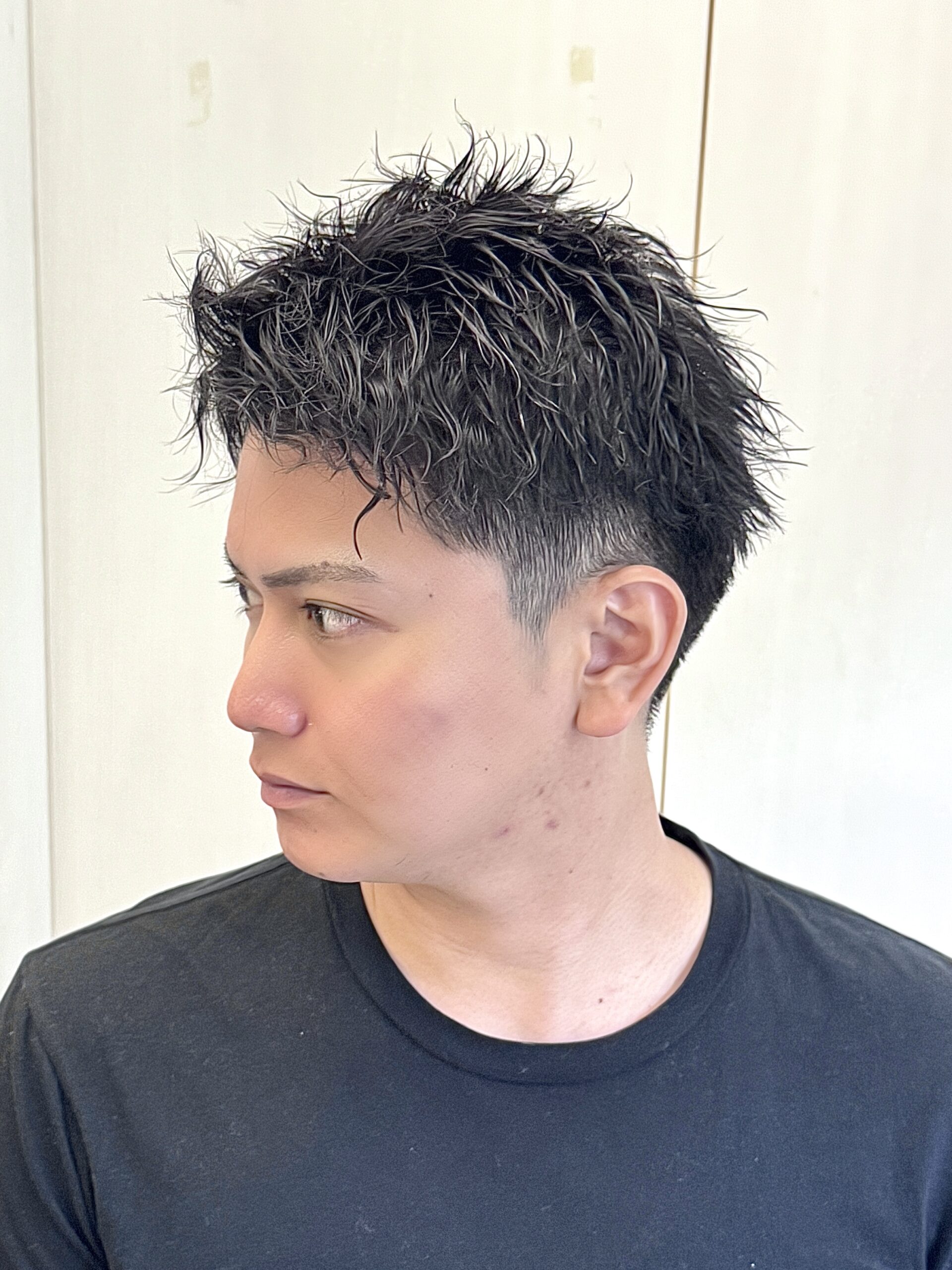 メンズビジネスショートツイストスパイラルパーマツーブロック