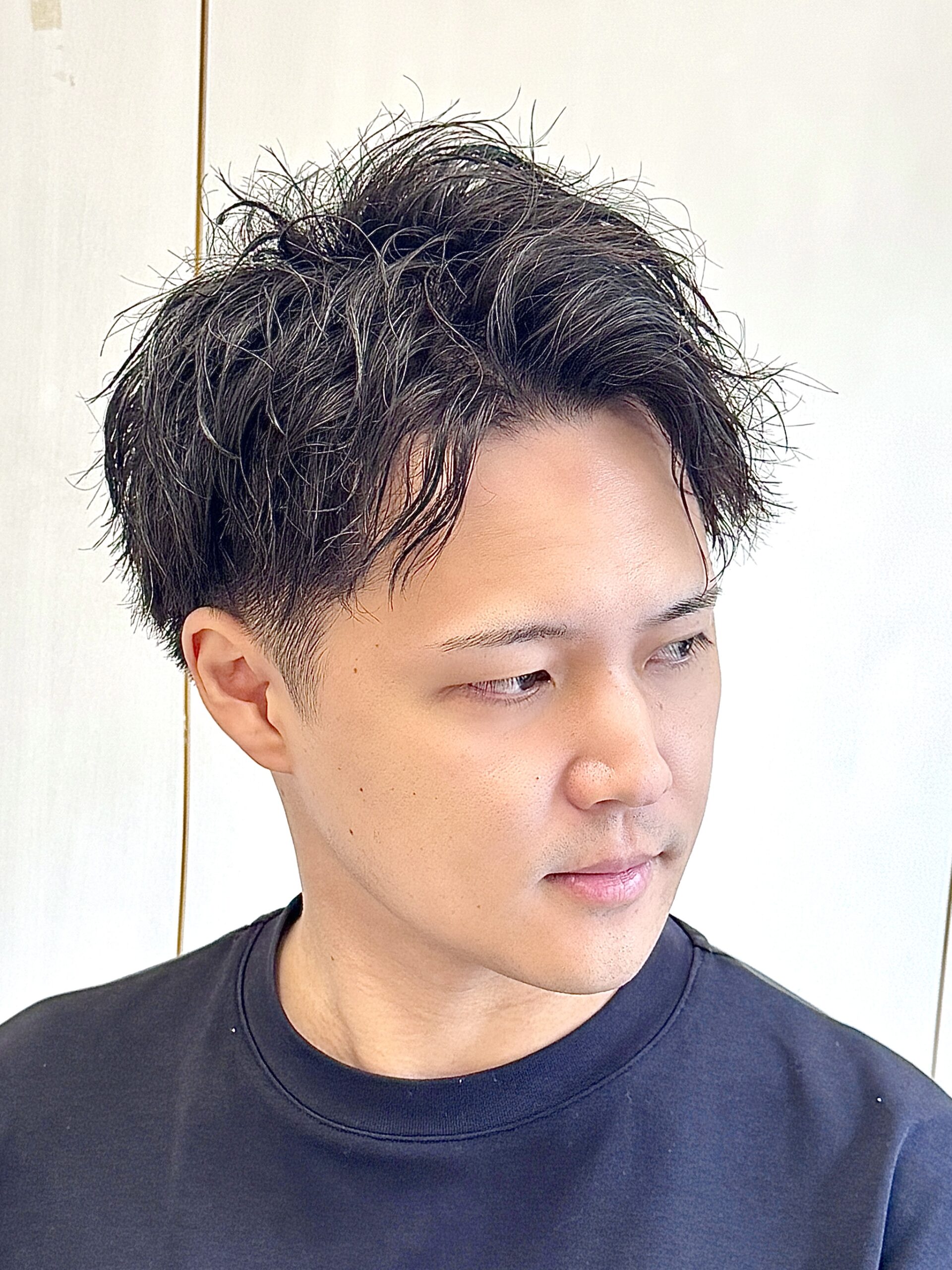 メンズビジネスショートツイストスパイラルパーマツーブロック