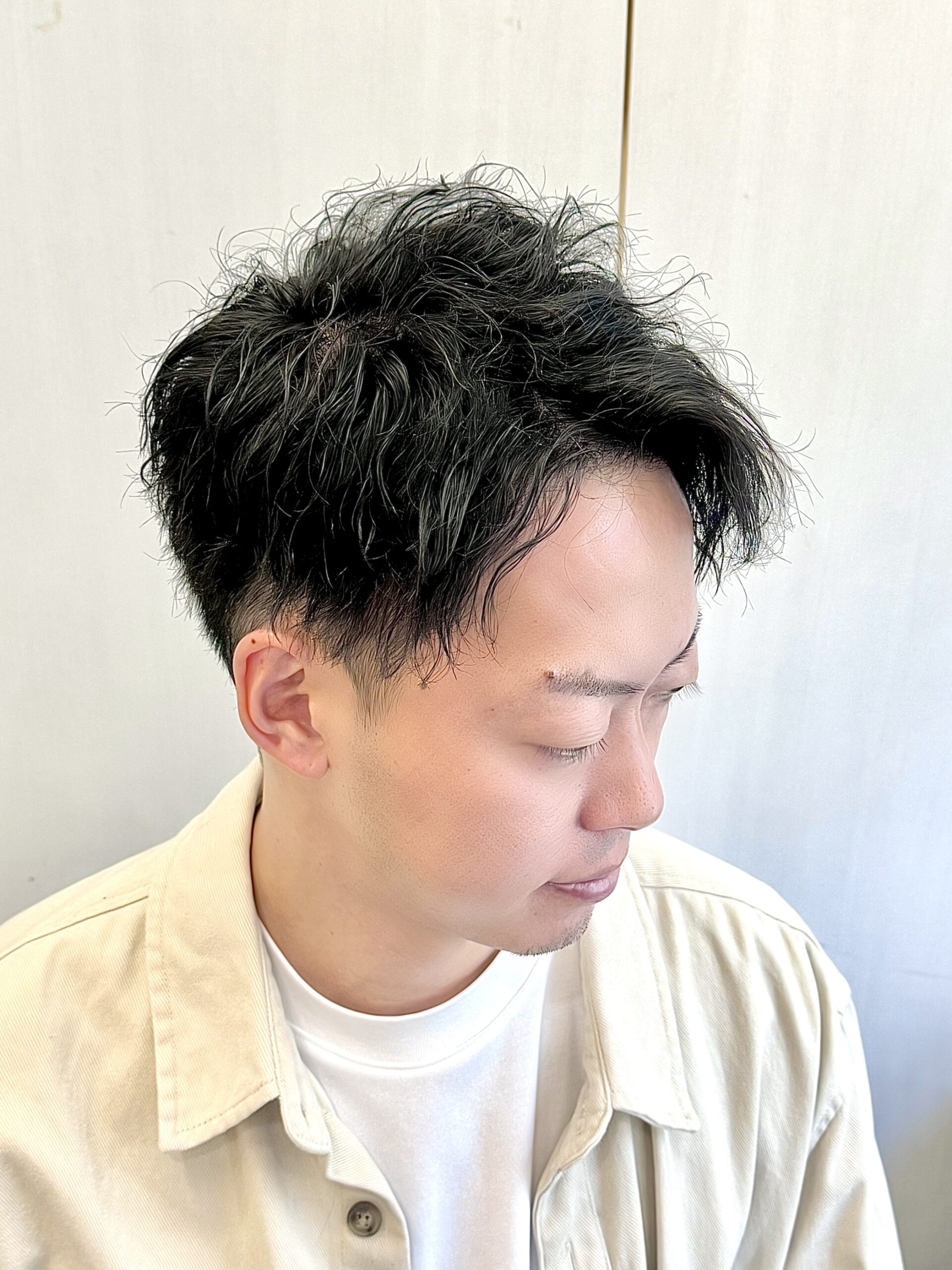 メンズビジネスショートパーマツイストスパイラルパーマ理容室