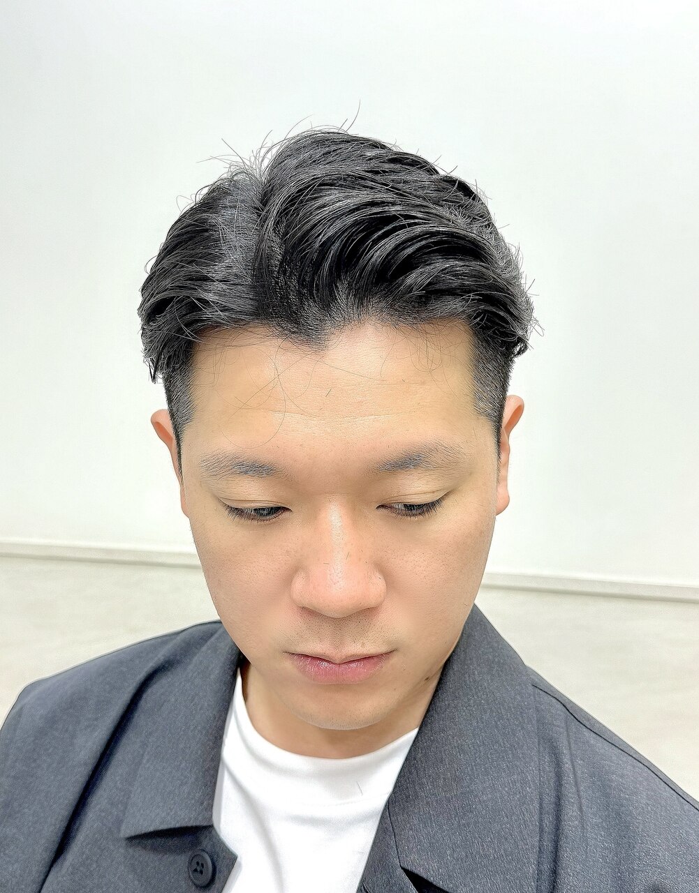 ビジネスフォーマル ツーブロックショート 七三オールバック