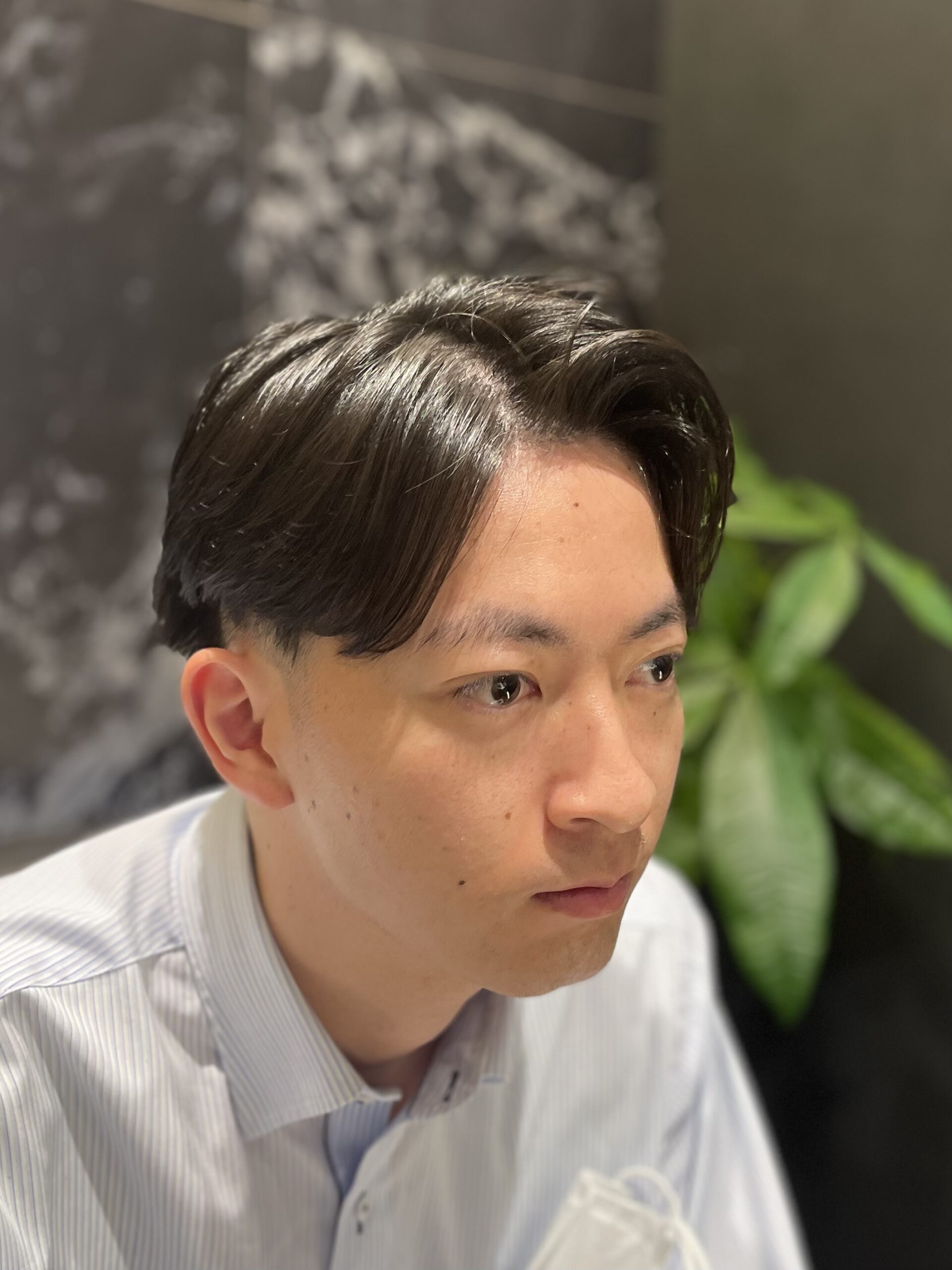ツーブロック刈り上げセンターパート