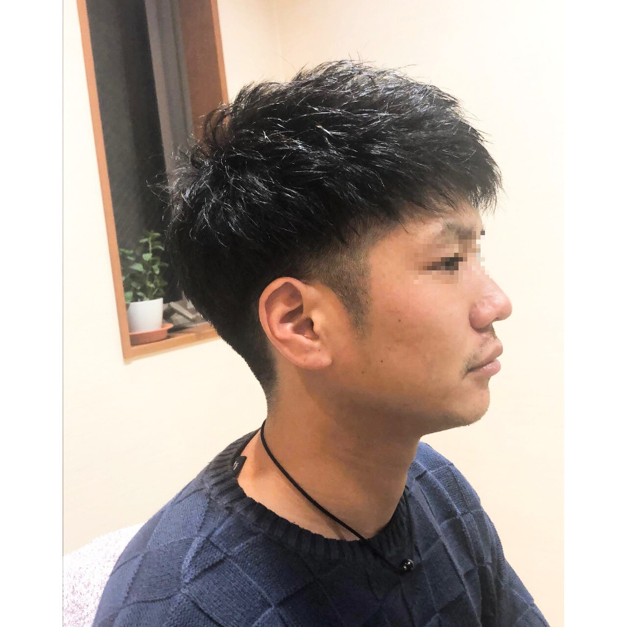ナチュラルツーブロックアップバング爽やか前髪下ろし