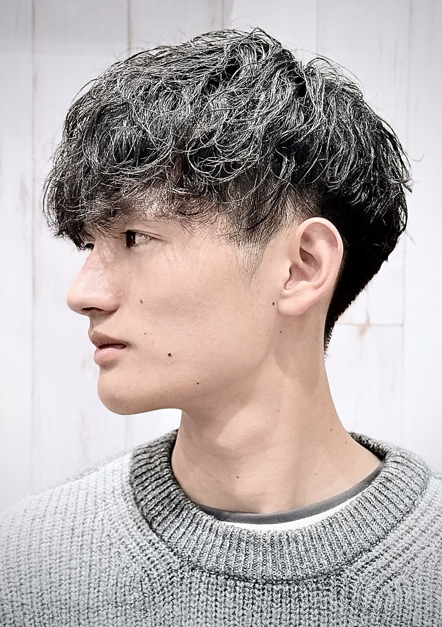 メンズショートマッシュムーヴメントパーマメント