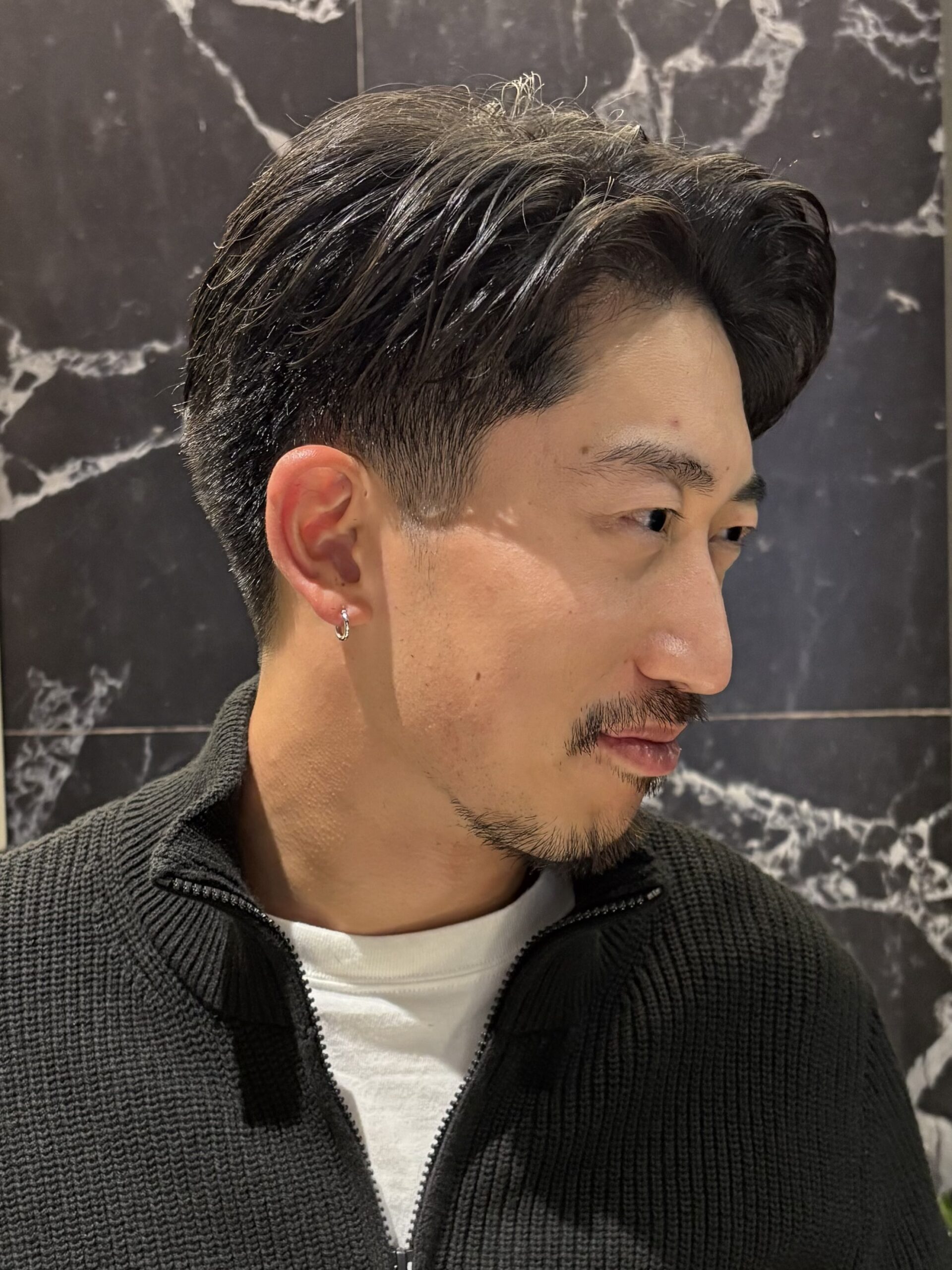 ツーブロ刈り上げ七三パート